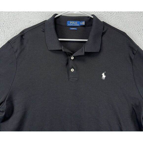 Polo Ralph Lauren Shirt Adult XL Black 100% Cotton Polo Classic Fit Rugby Mens